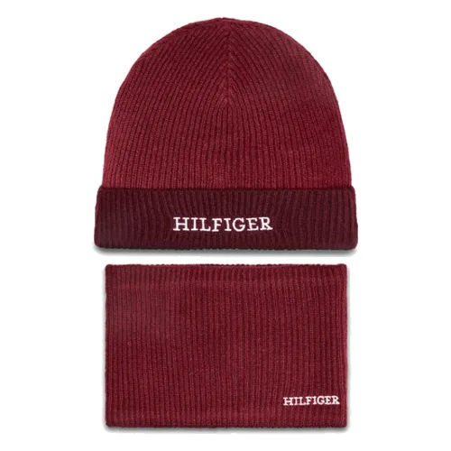 Tommy Hilfiger Komplet czapka i komin AU0AU01938 Czerwony