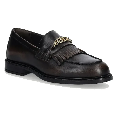 Tommy Hilfiger mokasyny damskie skórzane TH CHAIN FRINGE LEATHER LOAFER