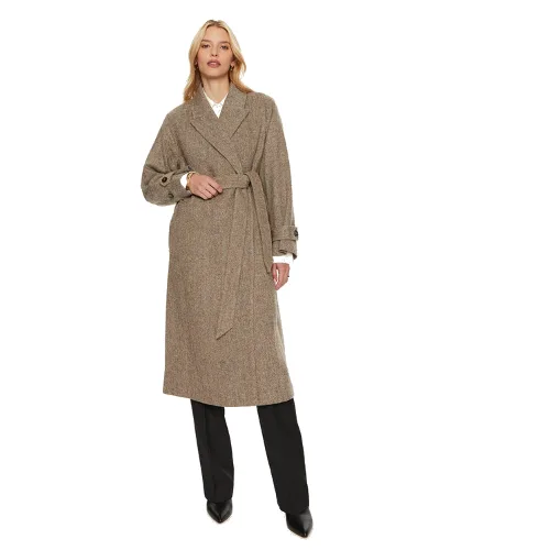 Tommy Hilfiger Płaszcz wełniany WW0WW43159 Beżowy Regular Fit