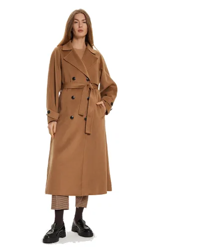 Tommy Hilfiger Płaszcz wełniany WW0WW45919 Brązowy Oversize