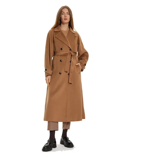 Tommy Hilfiger Płaszcz wełniany WW0WW45919 Brązowy Oversize