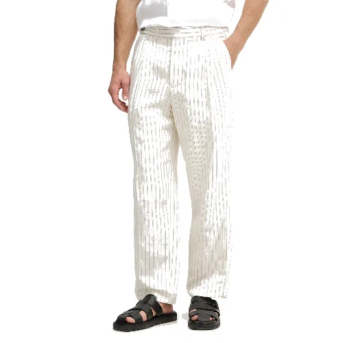 Tommy Hilfiger spodnie straight męskie z lnem NEW YORK