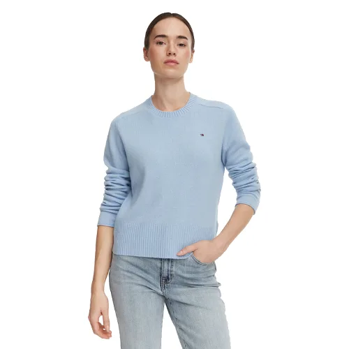 Tommy Hilfiger Sweter WW0WW51432 Niebieski jasny Regular Fit