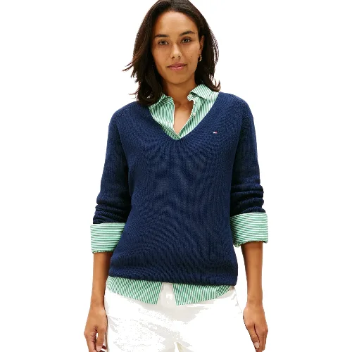 Tommy Hilfiger Sweter z dzianiny Kobiety Bawełna niebieski