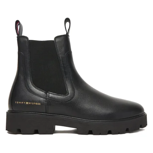 Tommy Hilfiger Sztyblety Lthr Low Chelsea FW0FW08775 Czarny