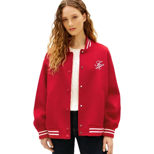 Tommy Hilfiger wełniana kurtka bomber Kobiety czerwony, 38