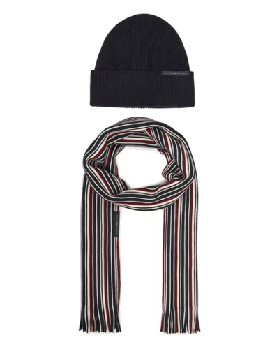 Tommy Hilfiger Zestaw szalik i czapka Th Corp Love AM0AM12939 Granatowy