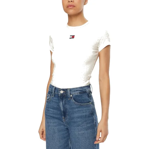 TOMMY JEANS Beżowy damski t-shirt