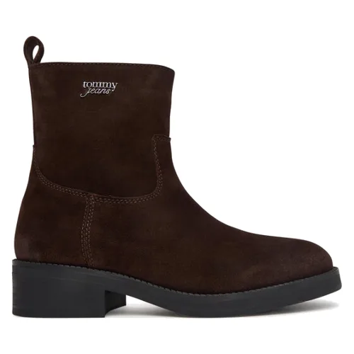 Tommy Jeans Botki Chelsea Boots EN0EN03078 Brązowy ciemny