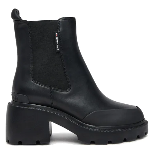 Tommy Jeans Botki Tjw Mid Heel Chelsea Boot EN0EN02681 Czarny