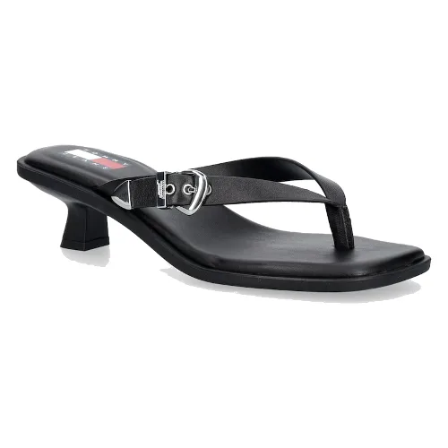 Tommy Jeans japonki damskie skórzane TJW KITTEN HEEL LEATHER SANDALS