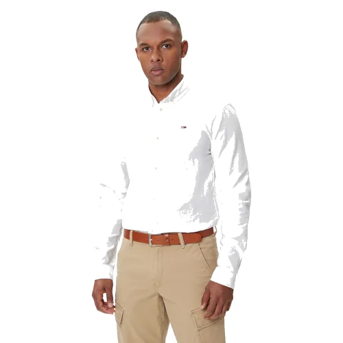 Tommy Jeans Koszula Oxford DM0DM09594 Biały Slim Fit