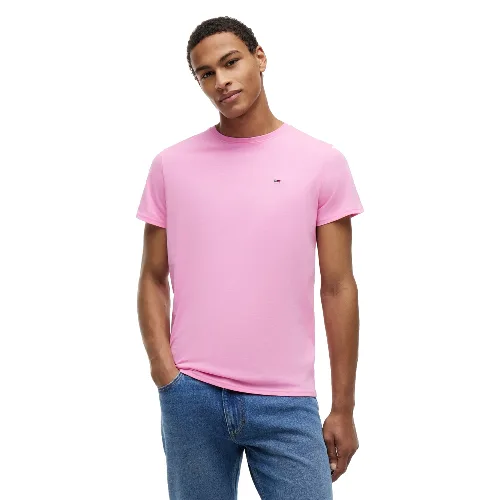 Tommy Jeans Koszulka Mężczyźni Bawełna wyrazisty róż