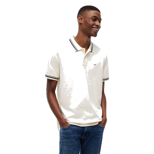 Tommy Jeans koszulka polo Mężczyźni Bawełna (100%) beżowy