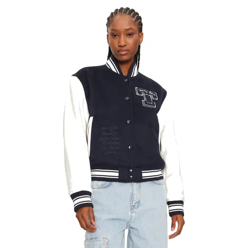 Tommy Jeans Kurtka bomber Letterman DW0DW18845 Granatowy Regular Fit
