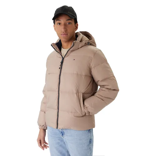 Tommy Jeans Kurtka puchowa Essential DM0DM19786 Beżowy Regular Fit