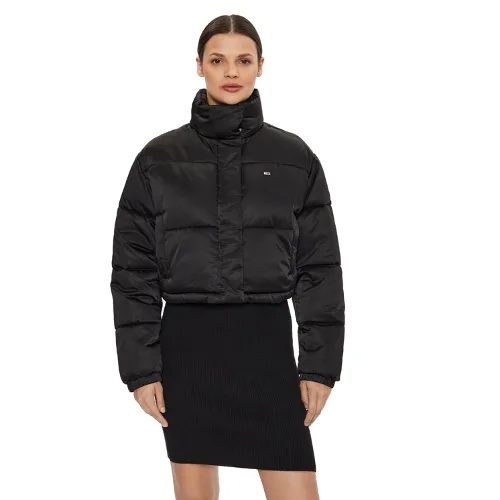 Tommy Jeans Kurtka zimowa Satin DW0DW18292 Czarny Regular Fit