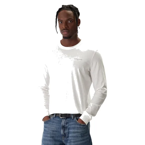 Tommy Jeans Longsleeve Chest Linear DM0DM21594 Écru Regular Fit