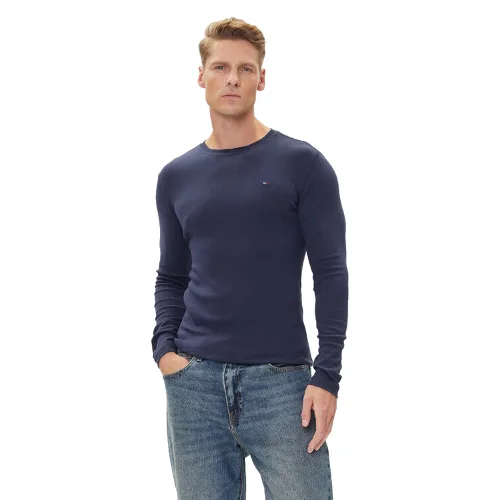 Tommy Jeans Longsleeve DM0DM04409 Granatowy Slim Fit