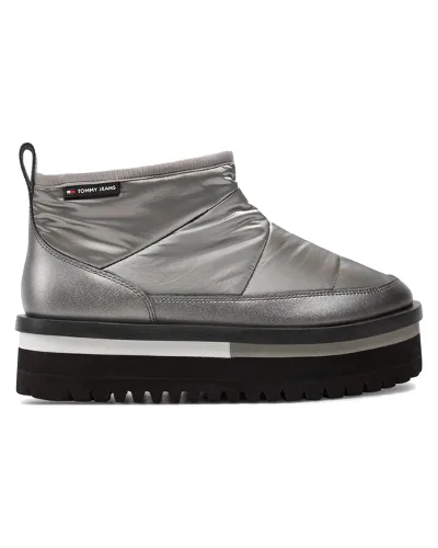 Tommy Jeans Śniegowce Tjw Nylon Flatform Boot Wl EN0EN02689 Srebrny