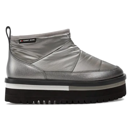 Tommy Jeans Śniegowce Tjw Nylon Flatform Boot Wl EN0EN02689 Srebrny