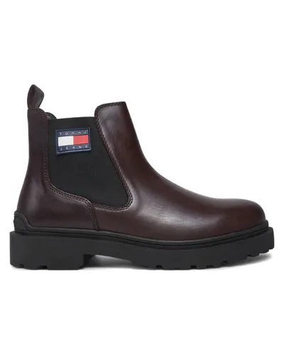 Tommy Jeans Sztyblety Tjm Leather Chelsea Boot EM0EM01448 Brązowy