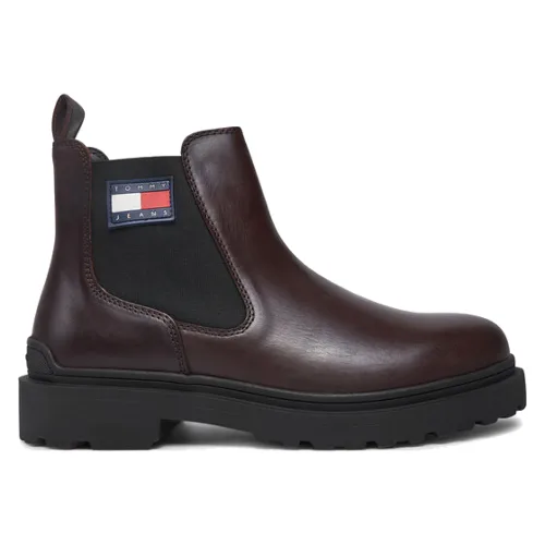 Tommy Jeans Sztyblety Tjm Leather Chelsea Boot EM0EM01448 Brązowy