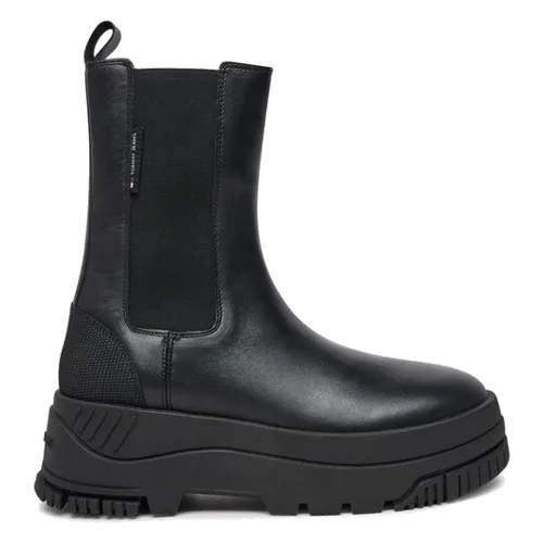 Tommy Jeans Sztyblety Tjw Chelsea Flatform Boot EN0EN02597 Czarny