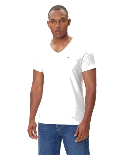 Tommy Jeans T-Shirt DM0DM04410 Biały Regular Fit
