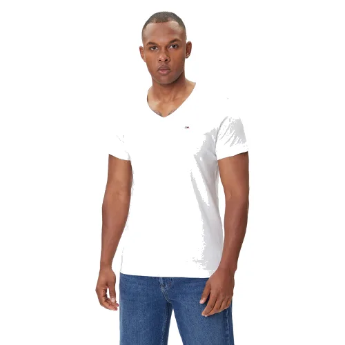 Tommy Jeans T-Shirt DM0DM04410 Biały Regular Fit