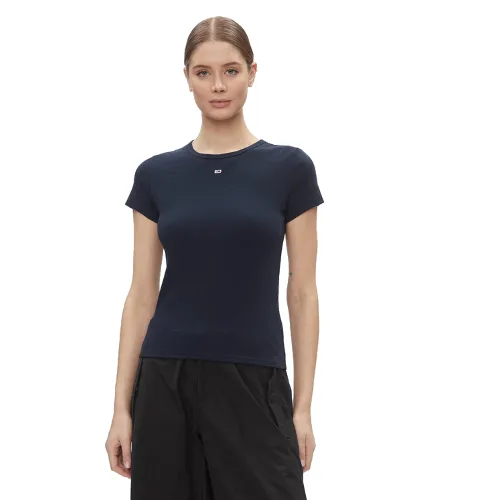 Tommy Jeans T-Shirt Essential DW0DW17383 Granatowy Slim Fit