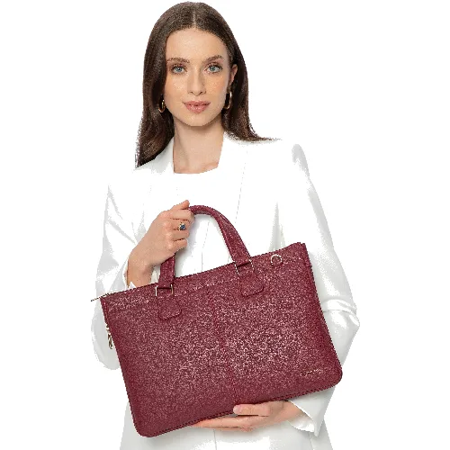 Torba na laptopa 14,5” z imitacji skóry bordowa