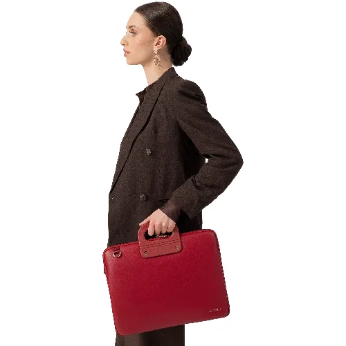 Torba na laptopa 15” z imitacji skóry czerwona