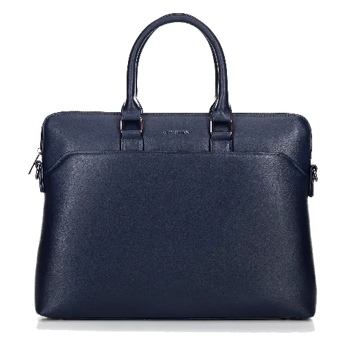Torba na laptopa 16” z imitacji skóry granatowa