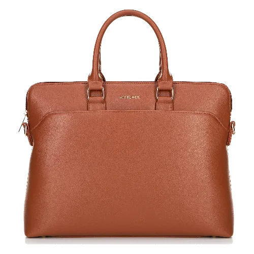 Torba na laptopa 16” z imitacji skóry jasny brąz