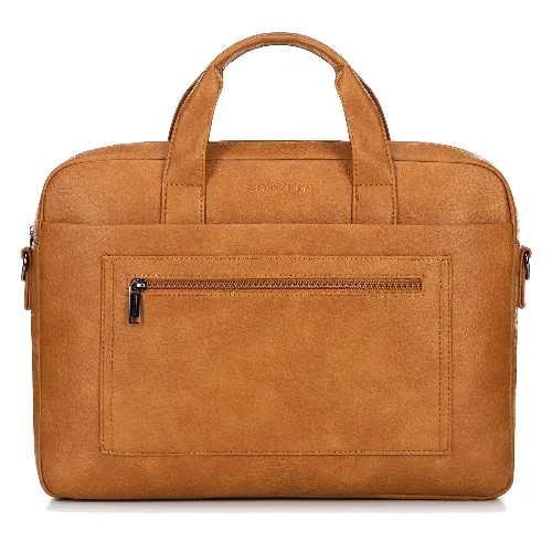 Torba na laptopa 17" z imitacji skóry brązowa