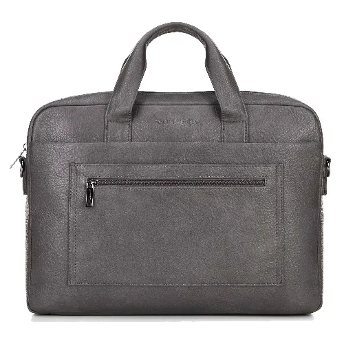 Torba na laptopa 17" z imitacji skóry szara