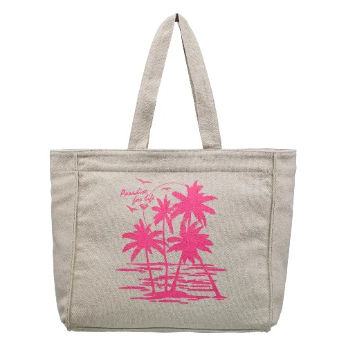 Torba typu tote dla Kobiety DRINK THE WAVE Beżowy