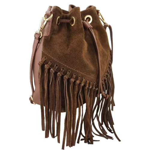 Torebka skórzana boho style - Brązowa