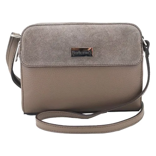 Torebka skórzana crossbody zamszowa - Czerwona