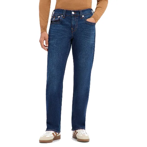 True Religion Dżinsy - Ricky Relaxed Straight Mężczyźni Bawełna niebieski, 34-32