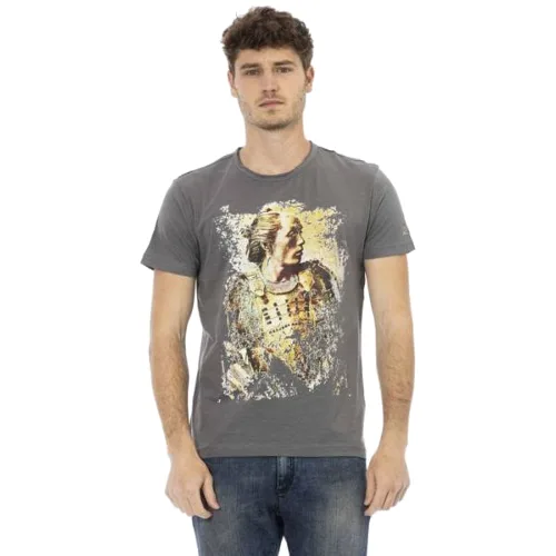 TRUSSARDI Action Mężczyźni dekolt okrągły Conqueror T-shirt Szary 2AT08F002