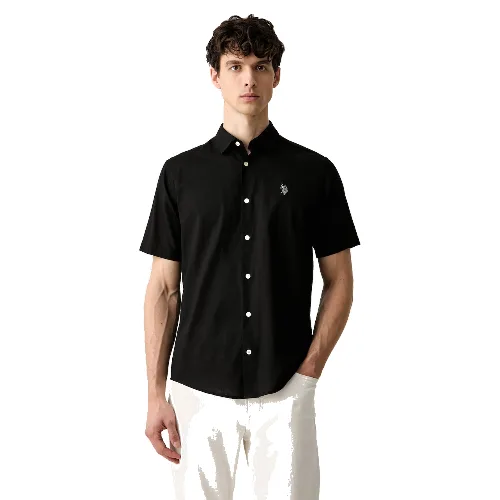 U.S. Polo Assn. koszula męska z dodatkiem lnu LINEN BLEND SS