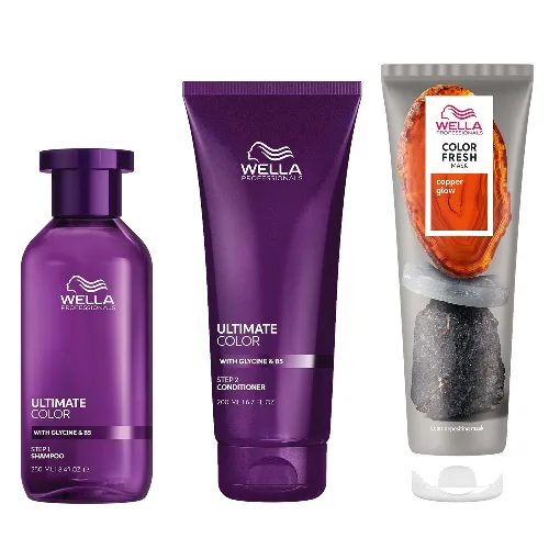 Ultimate Color Shampoo, Conditioner and Color Fresh Mask Bundle For all Coloured Hair - Copper Glow