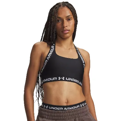 Under Armour HeatGear Mid T-Back damski biustonosz sportowy średnie wsparcie czarny
