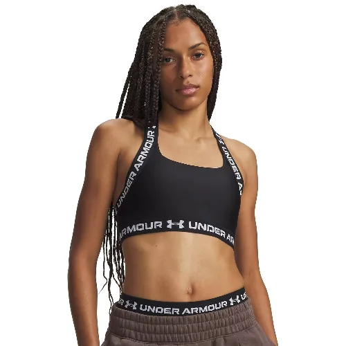 Under Armour HeatGear Mid T-Back damski biustonosz sportowy średnie wsparcie czarny