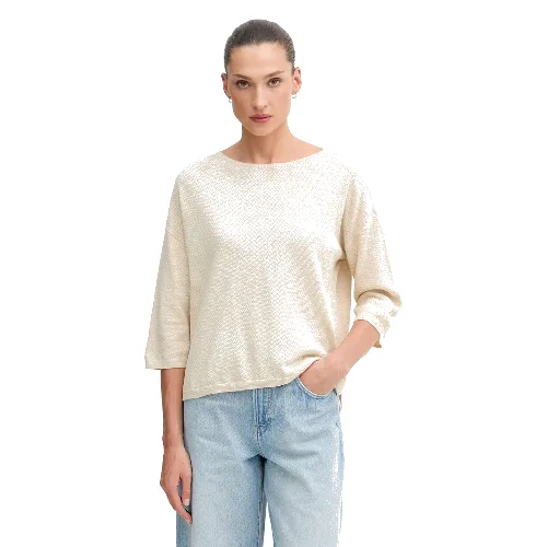 United Colors of Benetton sweter z krótkim rękawem damski z lnem