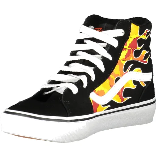 VANS Trampki za Kostkę Unisex Płomienie Wysokie Sznurowane Biała Podeszwa