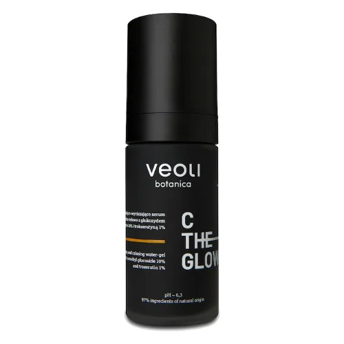 Veoli Botanica C THE GLOW rozjaśniająco-wyciszające serum wodno-żelowe z glukozydem askorbylu 10% i trokserutyną 1% Serum z witaminą c 30 ml