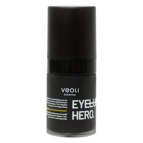 Veoli Botanica EYELUMINATE HERO Energetyzująco-rozświetlające serum pod oczy i na powieki z ultrastabilnymi formami witaminy C 4%, kwasem kawowym 1% i hesperydyną Serum pod oczy 15 ml